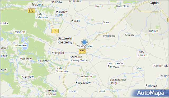 mapa Szczawin Borowy-Kolonia, Szczawin Borowy-Kolonia na mapie Targeo